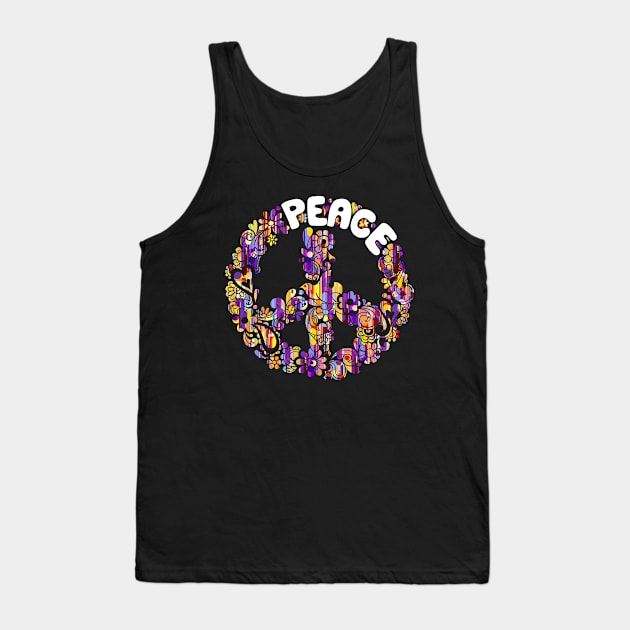 Peace Cute flowers Peace Sign Peace Tank Top by DARSHIRTS